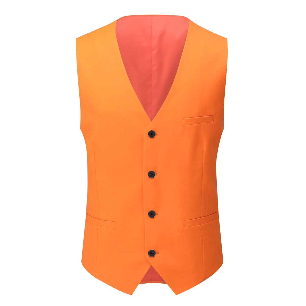 3-Piece Notched Lapel Casual Suit Orange