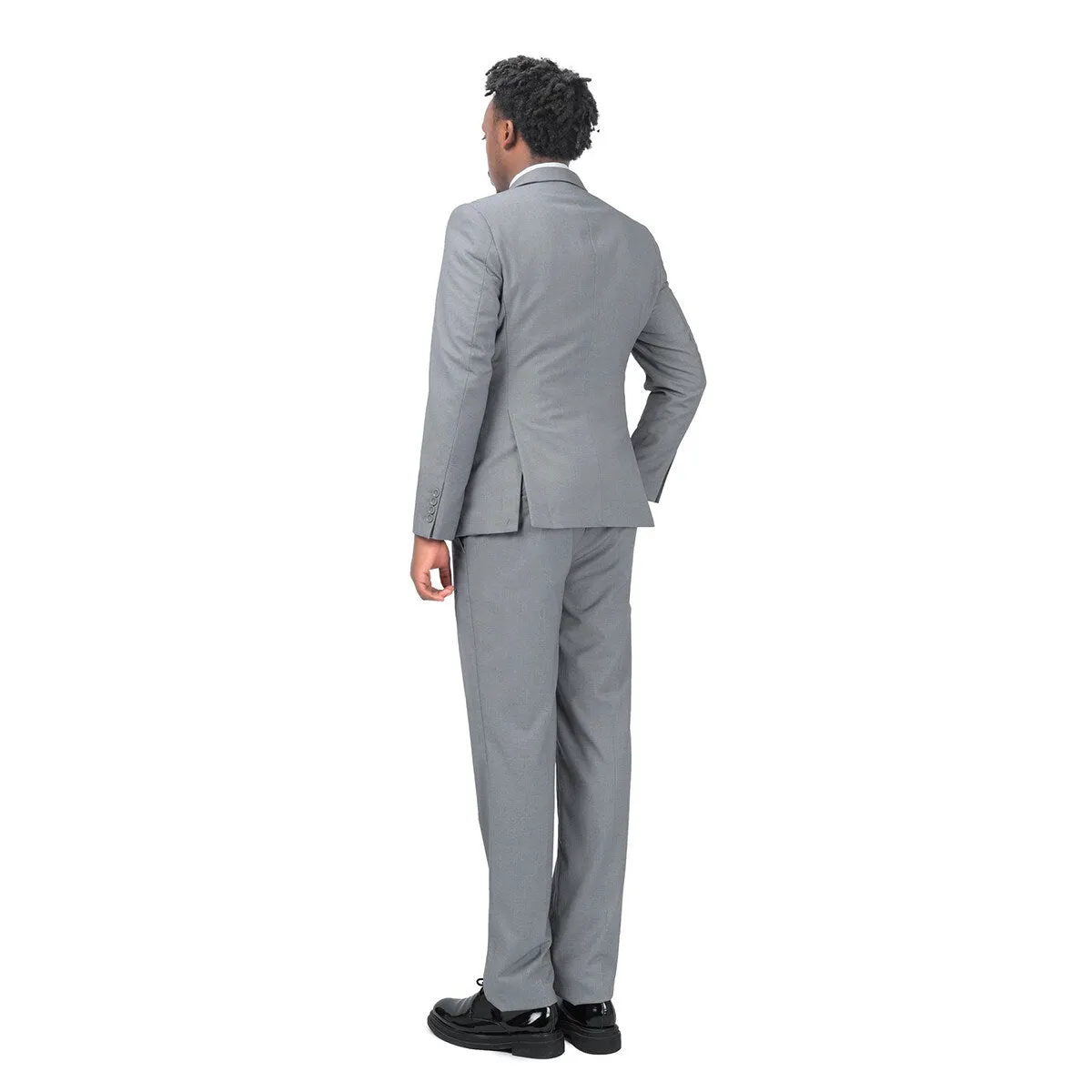 3-Piece One Button Formal Suit Light Grey Suit