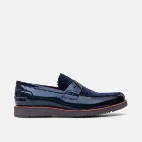 Abe Navy Patent Leather Penny Loafers