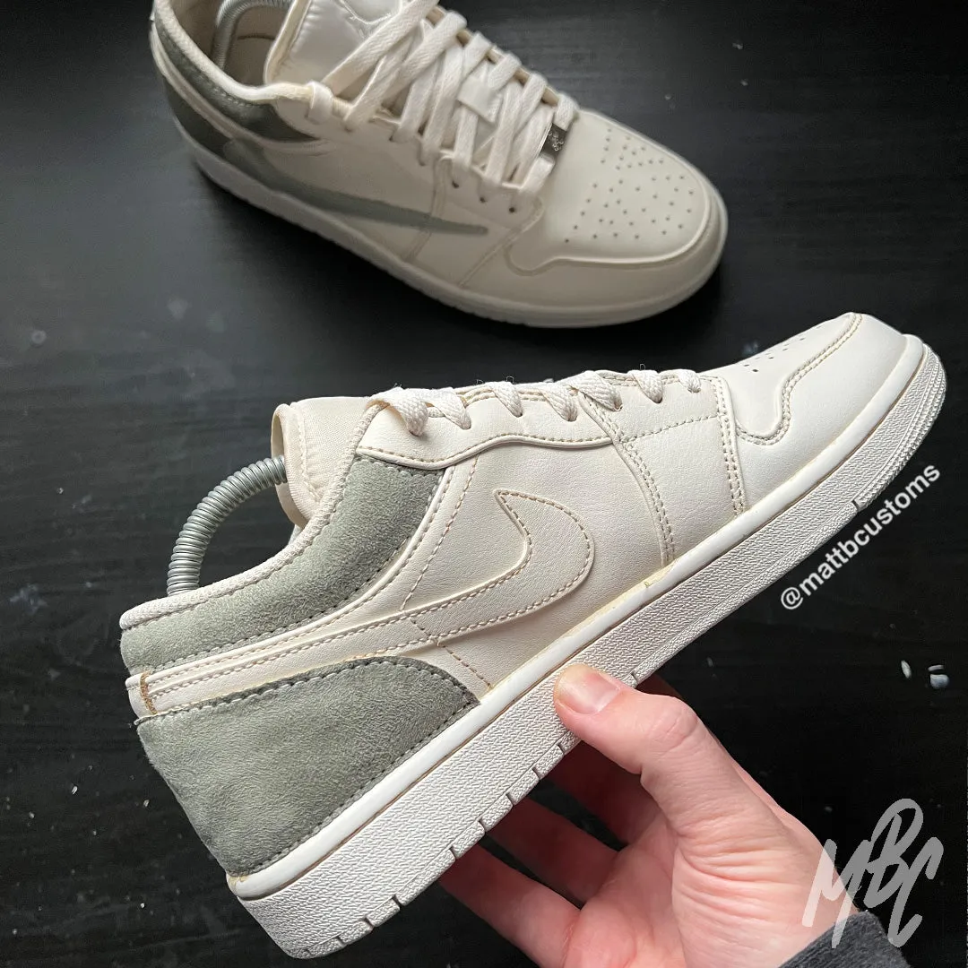 Aged Olive Reverse Swoosh - Jordan 1 Low Custom