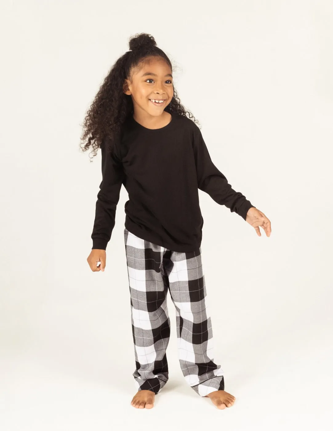 Black & White Plaid Matching Family Pajama Set