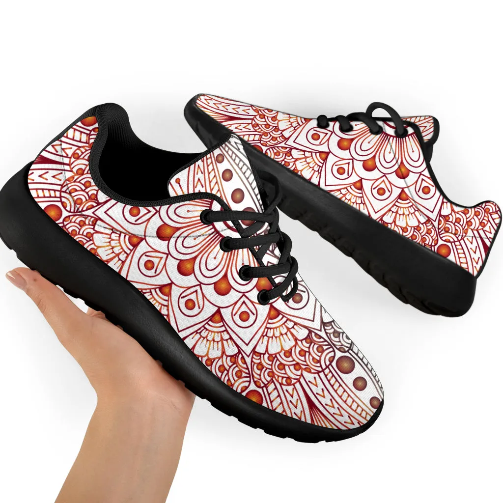 Black Red Mandala Sport Sneakers