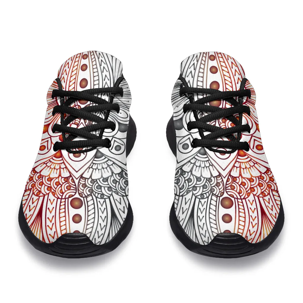 Black Red Mandala Sport Sneakers