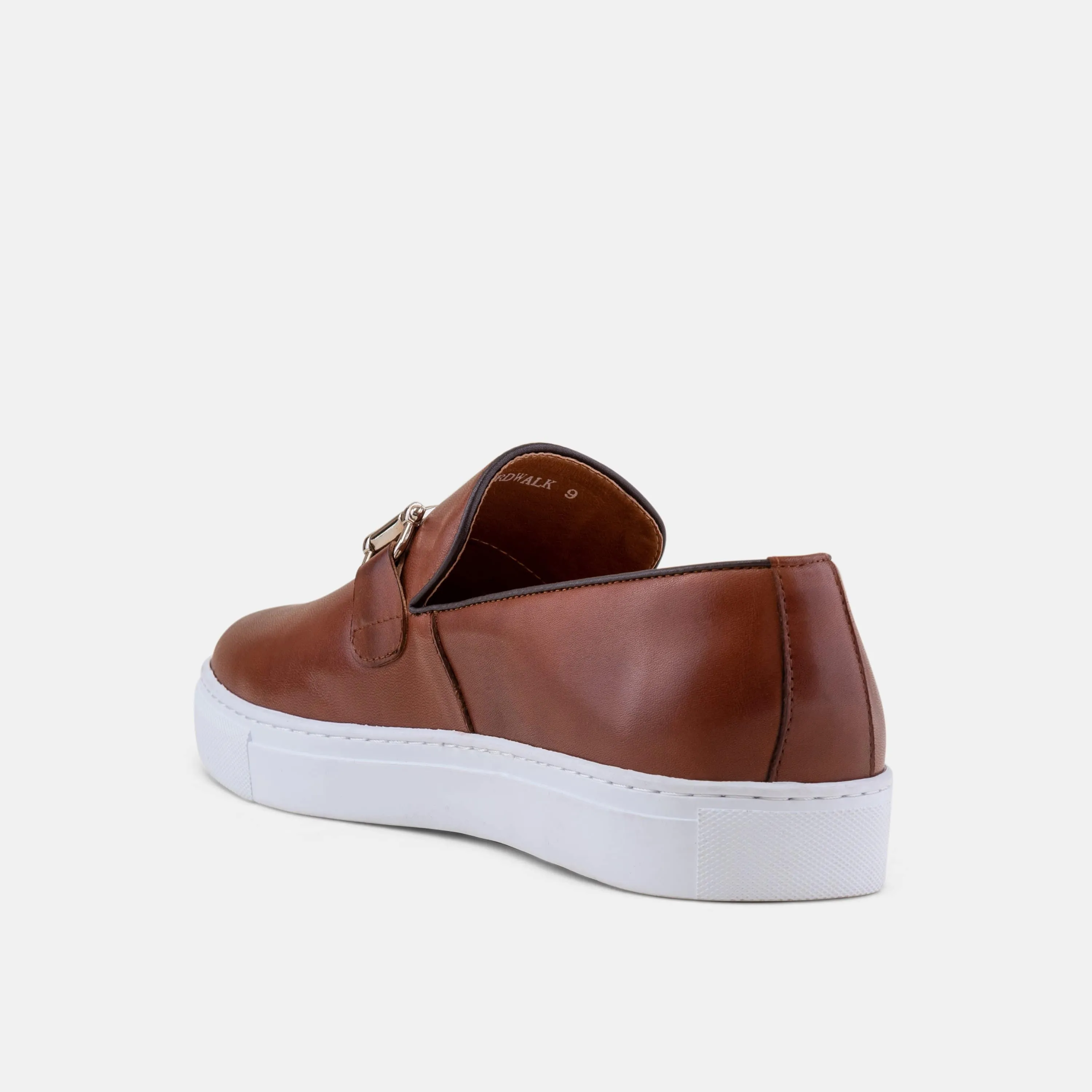 Boardwalk Mahogany Leather Horse-Bit Sneakers