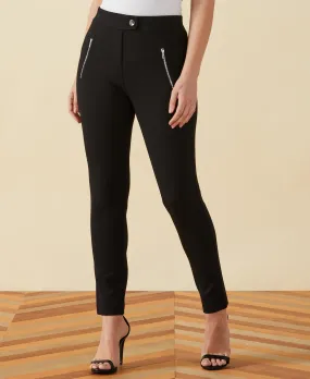 Classic Fit Pull-On Ankle Pant with Zipper Detail