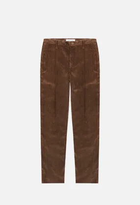 Corduroy Wide Tuck Pants / Brown