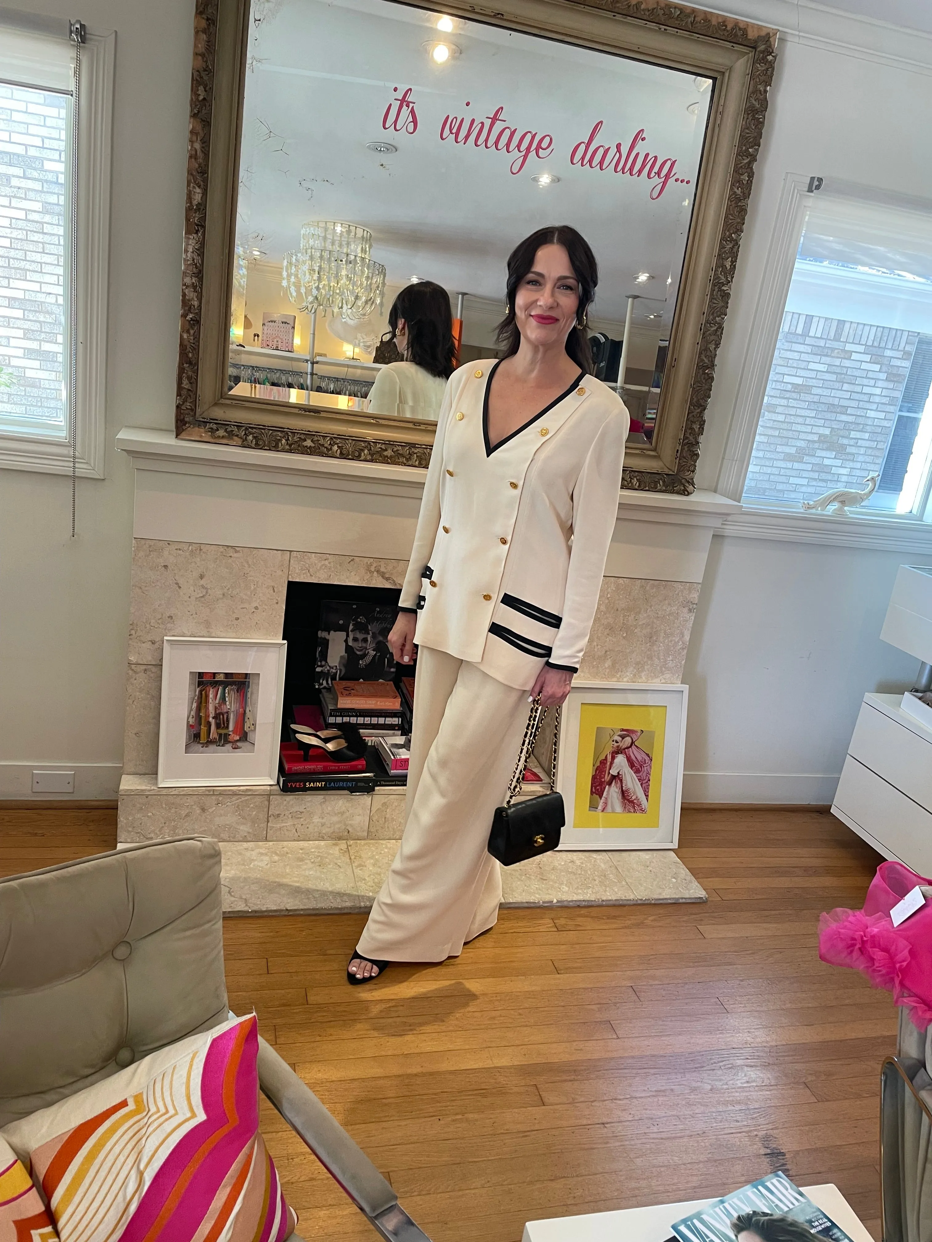 Cream Chanel Pantsuit (Size 10)