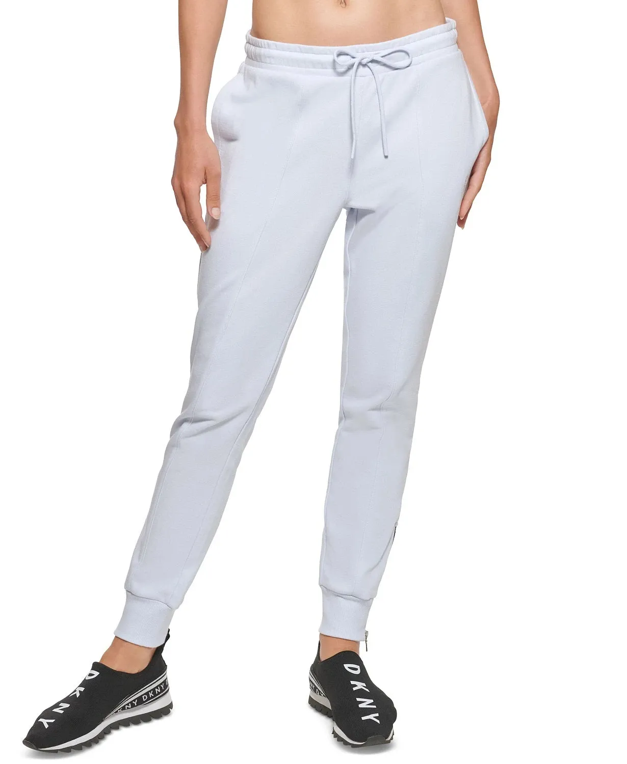 DKNY Sport Women's High rise Cotton Drawstring Jogger Pants, Halogen, M