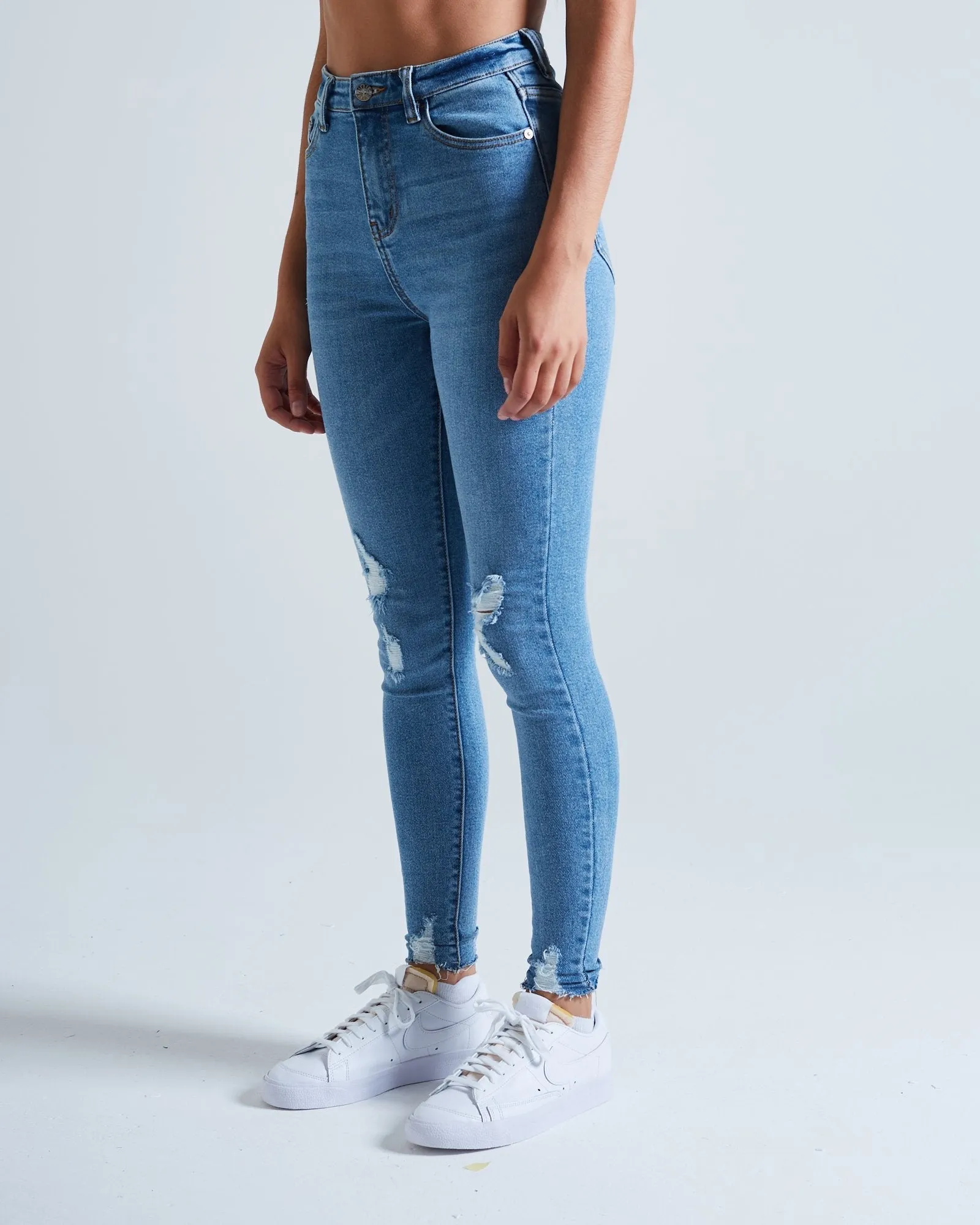 Evita Hr Skinny Washed Blue