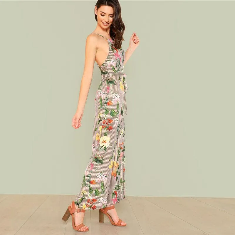 FELICITY’S FLORAL STRIPE JUMPSUIT