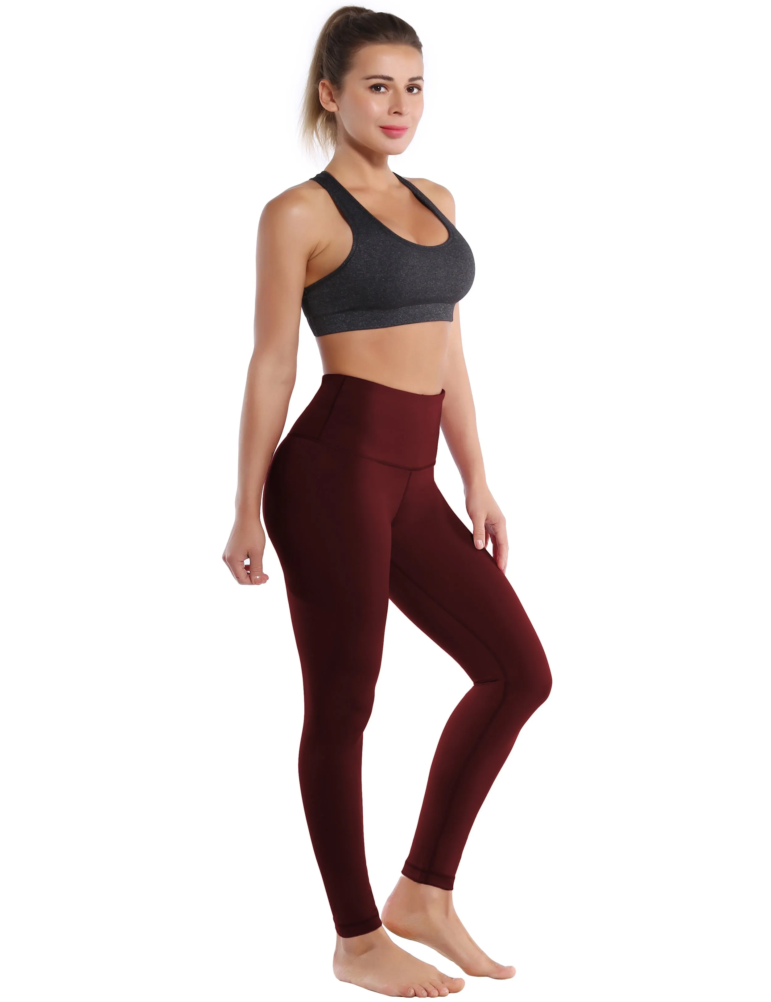 High Waist yogastudio Pants cherryred_yogastudio