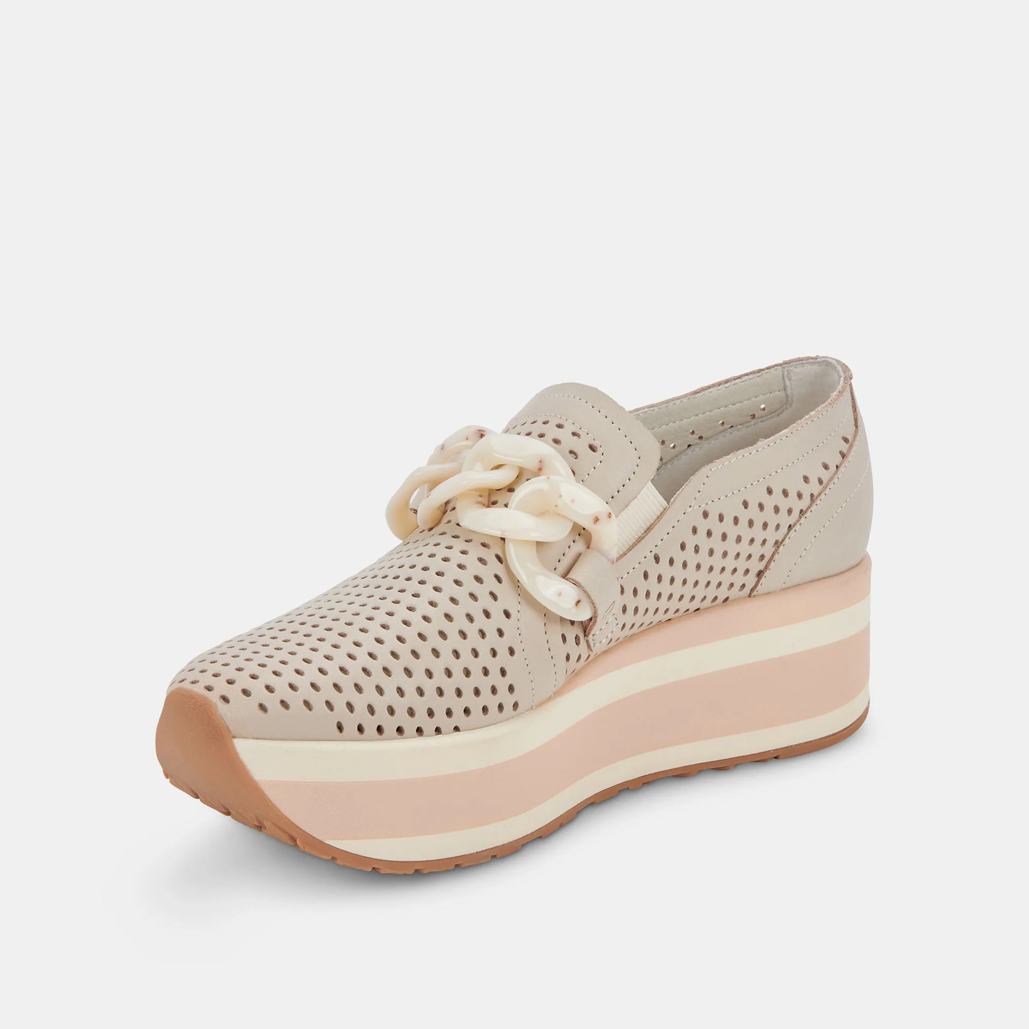 JHENEE PERFORATED SNEAKERS SAND NUBUCK