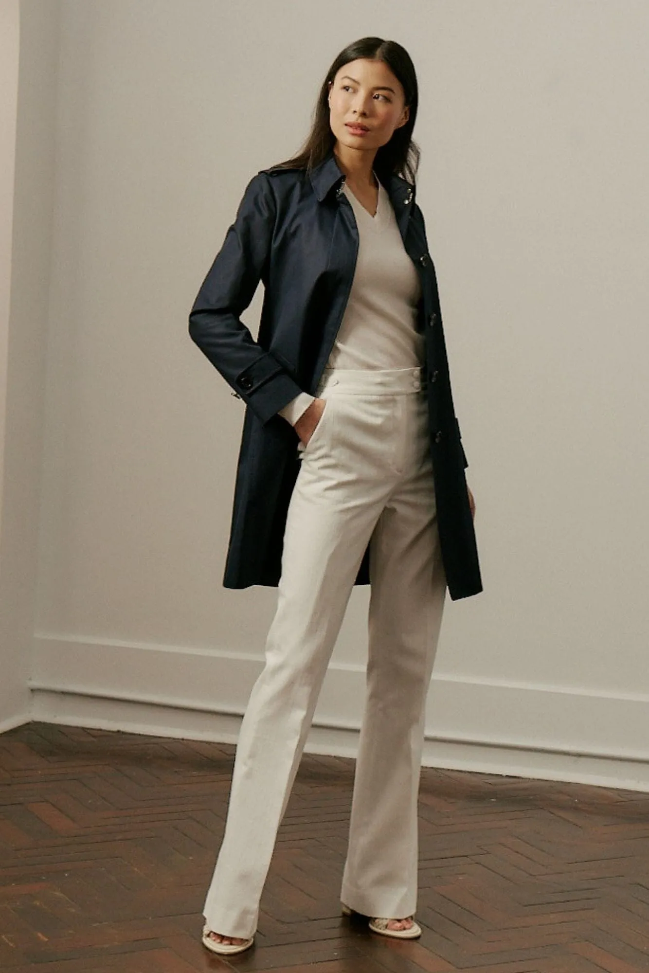 Laura Pant - White Denim Cashmere