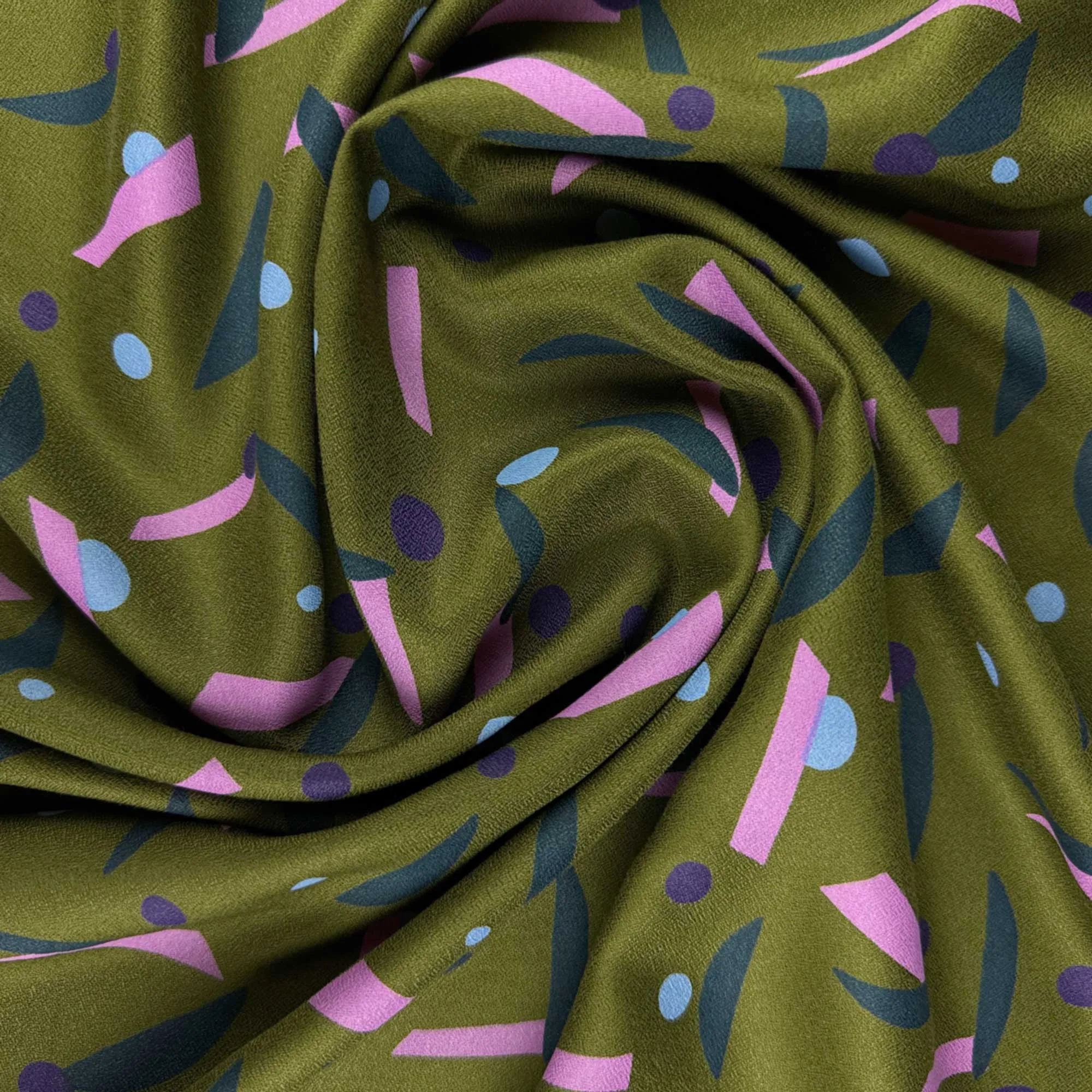 Lightweight Viscose Crepe in Java Ivy