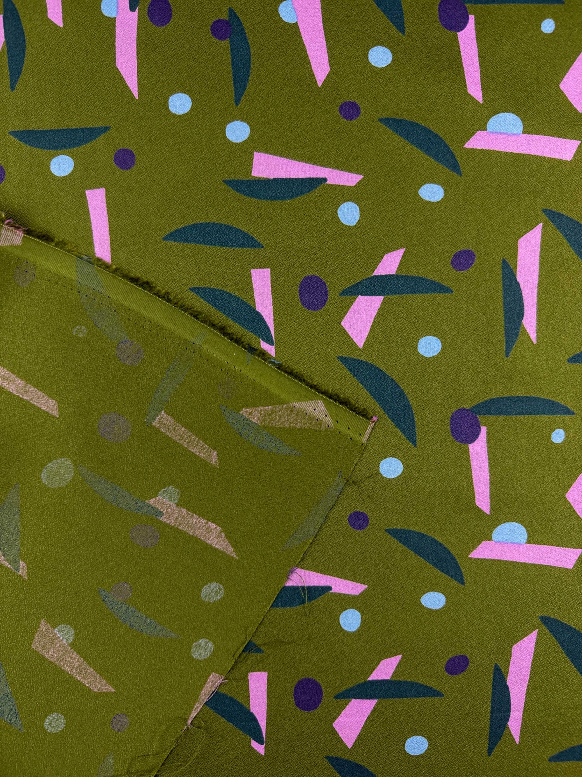 Lightweight Viscose Crepe in Java Ivy