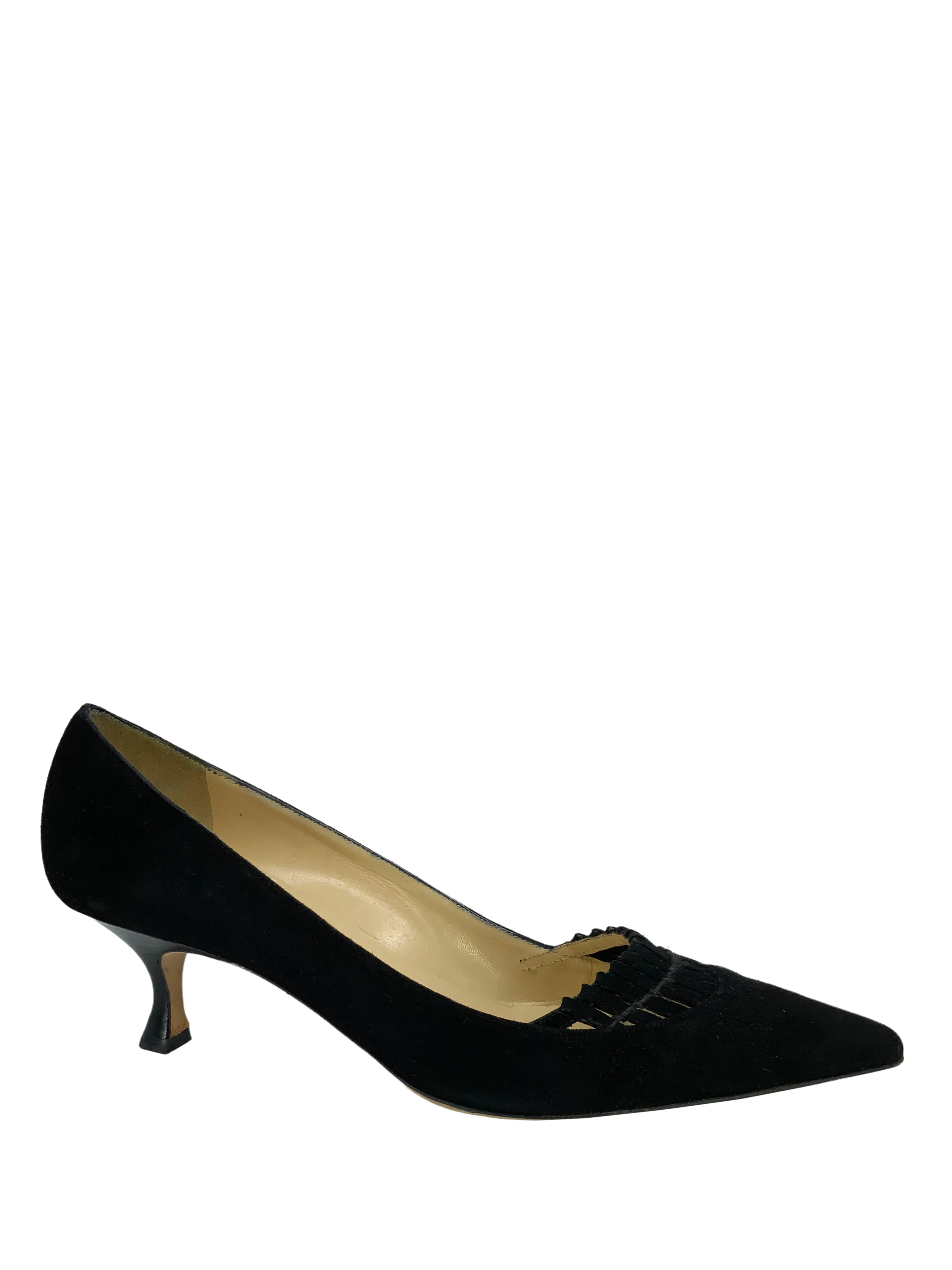 Manolo Blahnik Cutout Suede Pumps Size 9.5