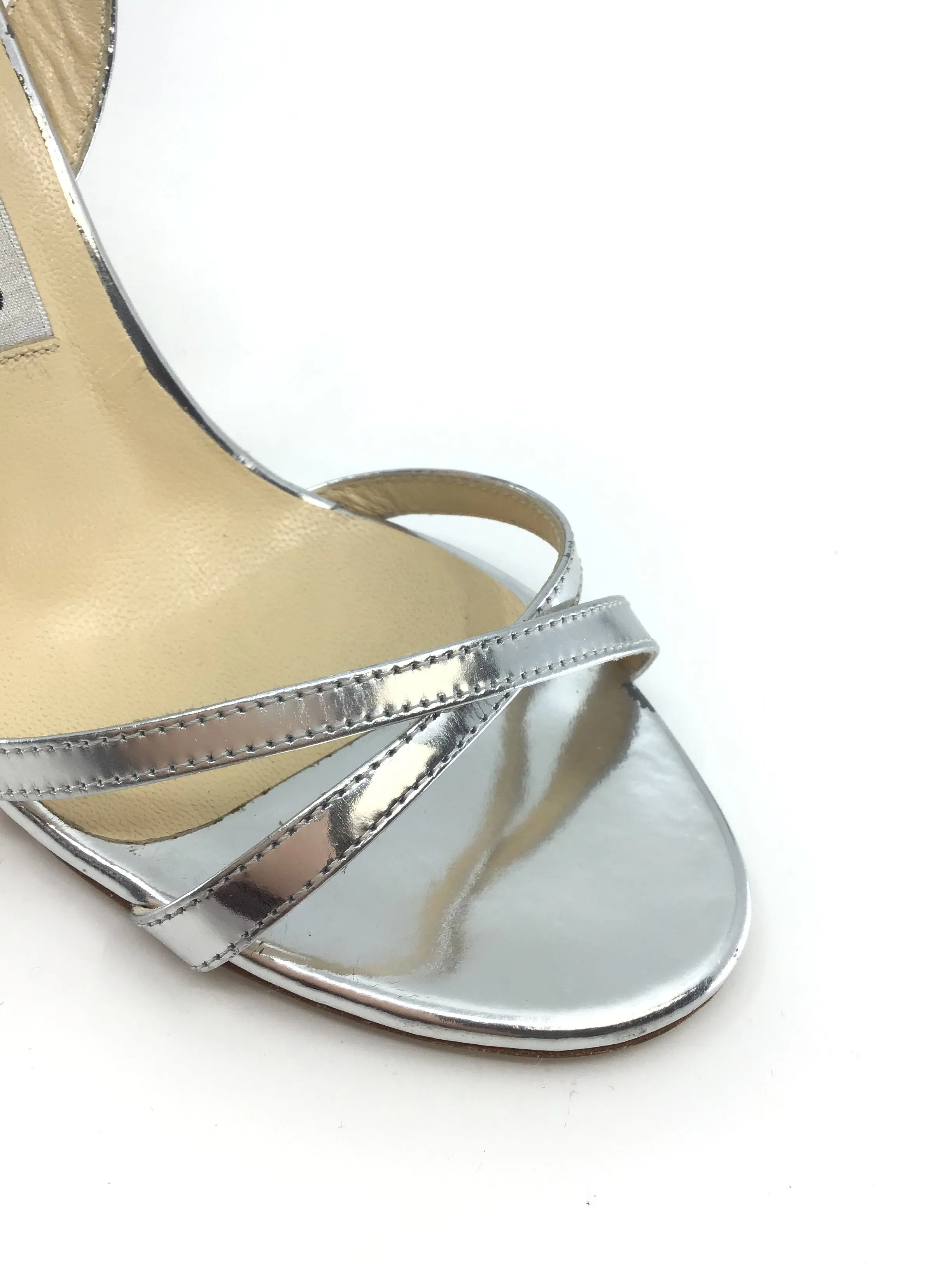 Manolo Blahnik Silver Slingback