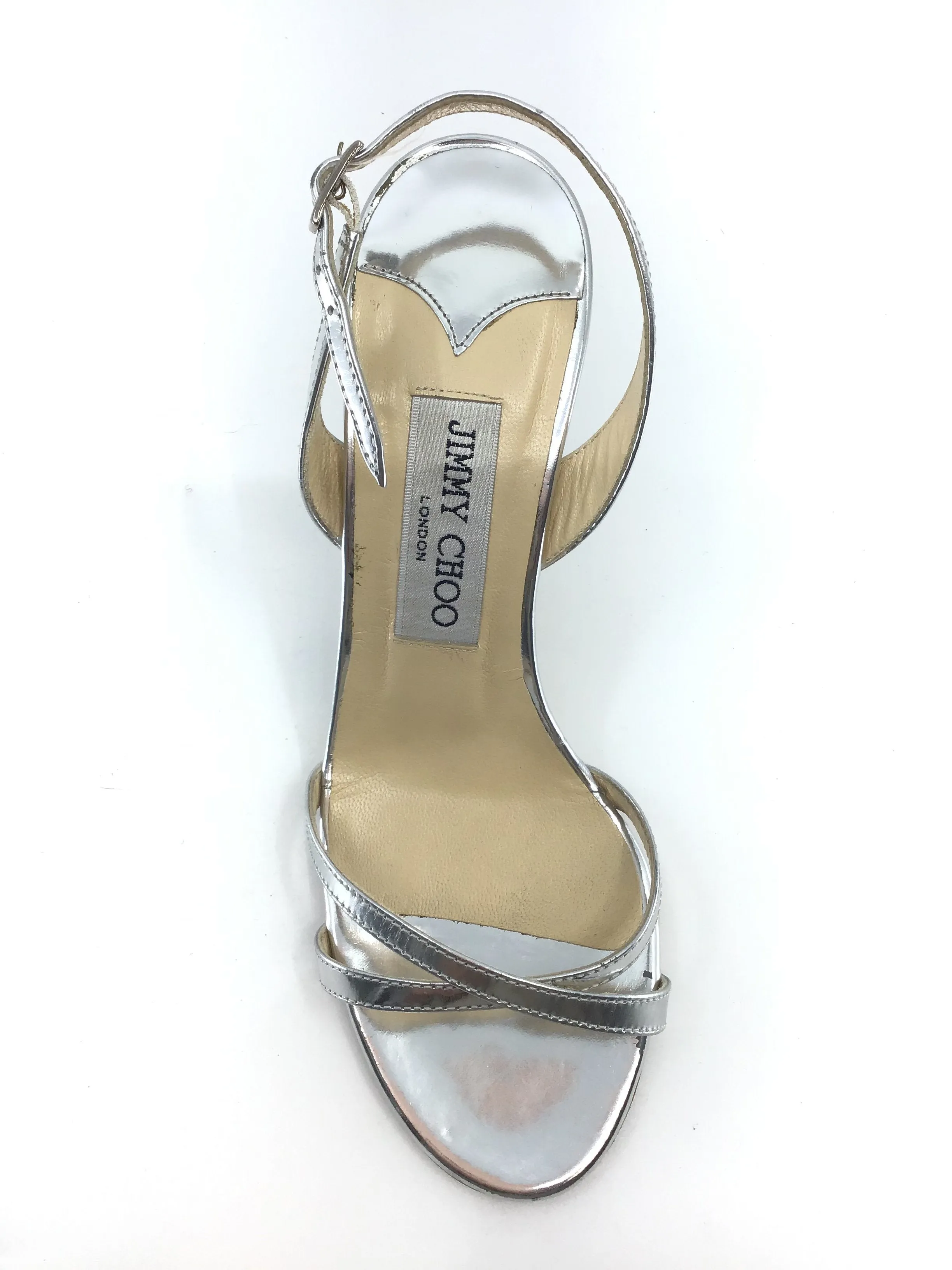 Manolo Blahnik Silver Slingback