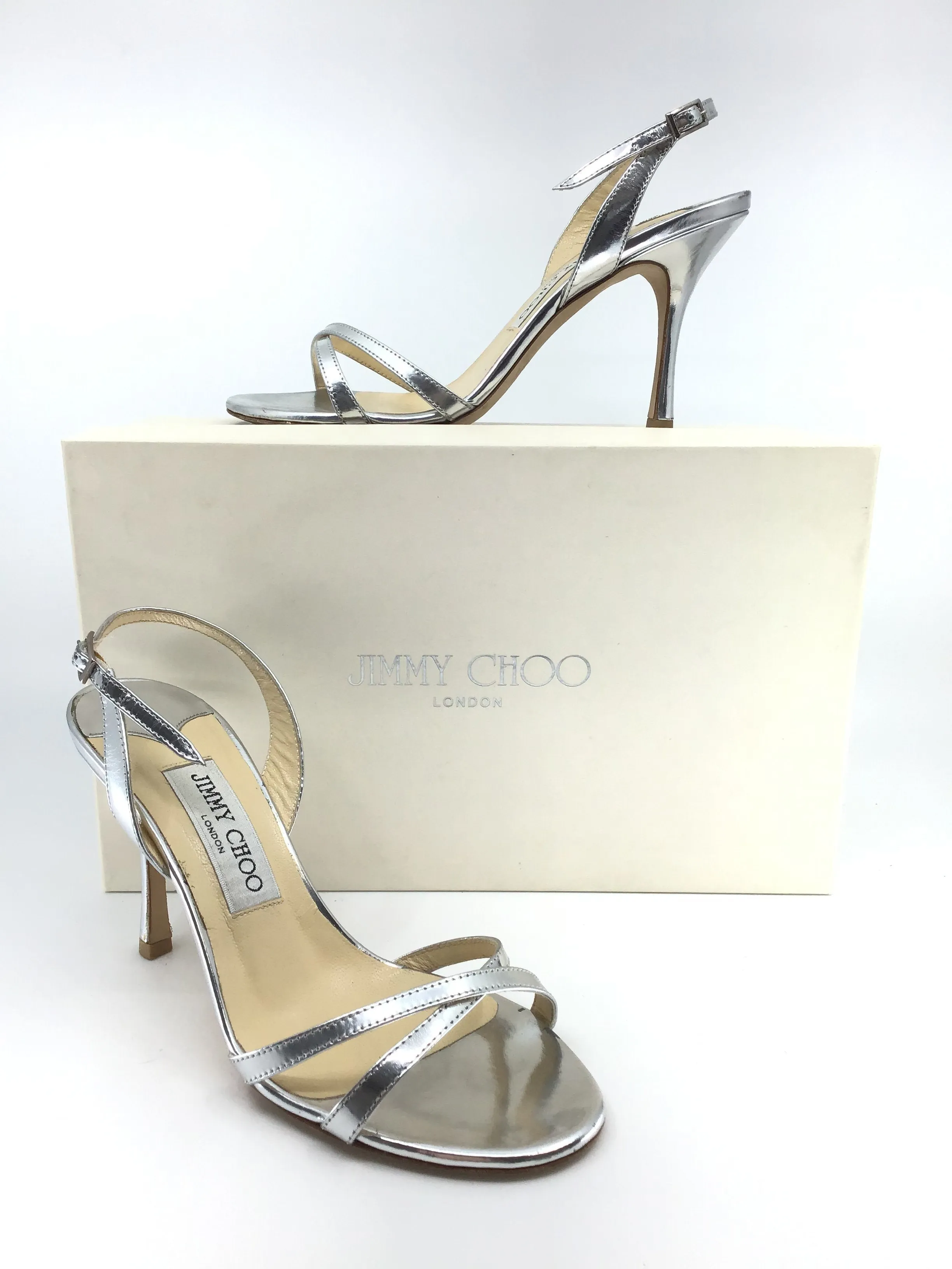 Manolo Blahnik Silver Slingback