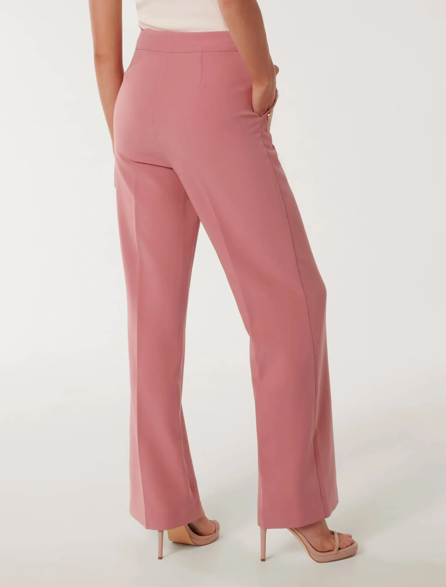 Megan Button Wide Leg Pants