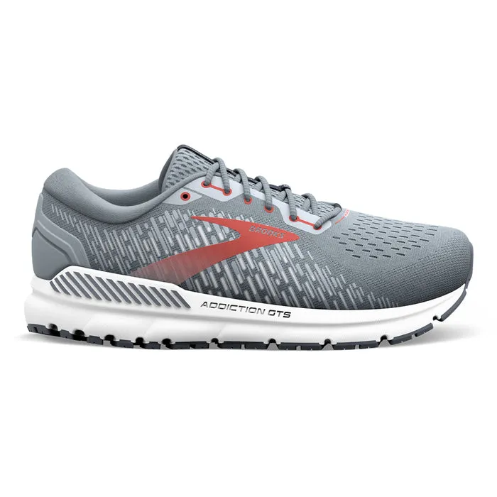 Men's Brooks Addiction GTS 15, Grey/Ebony/Chili Oil, 12 B Narrow