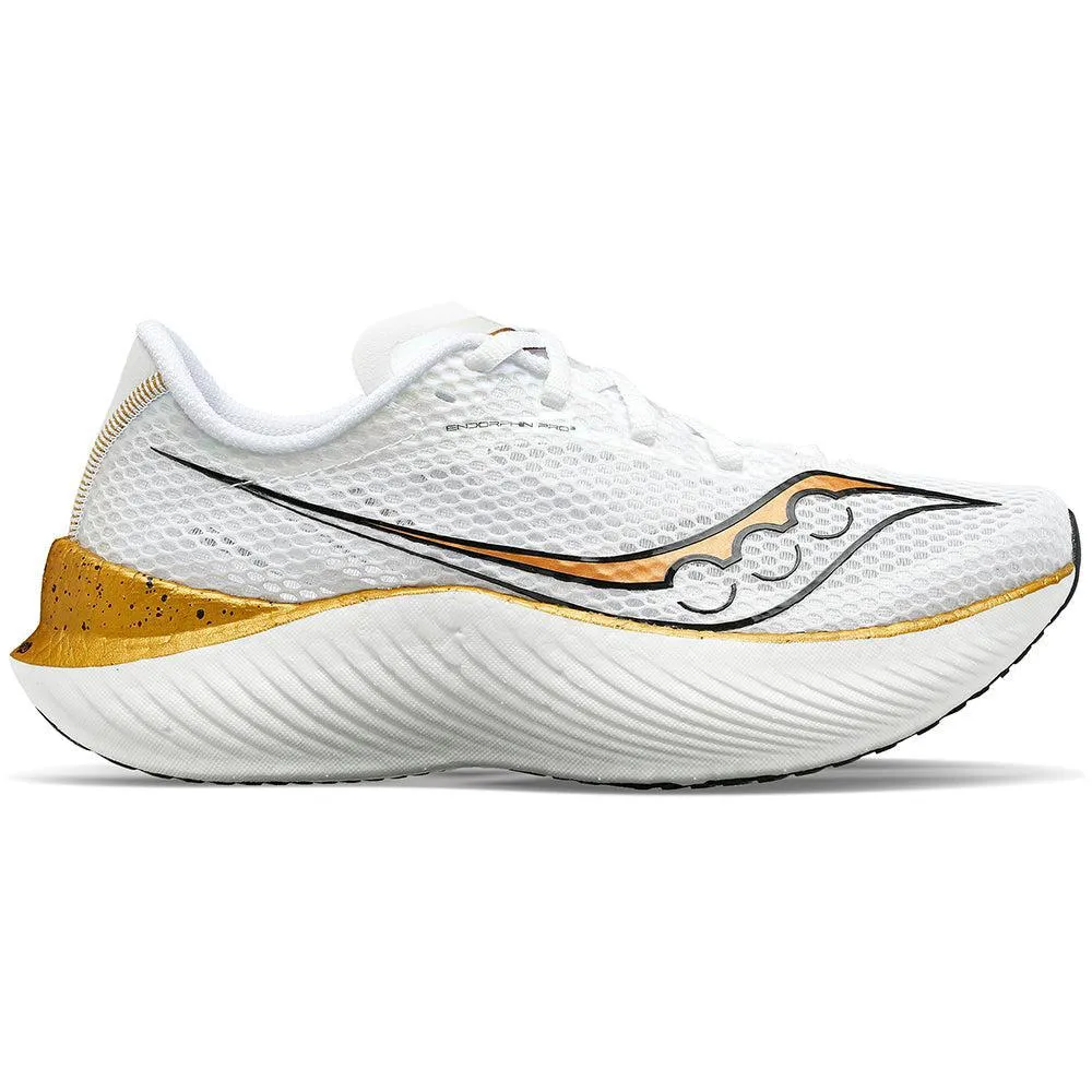 Men's Saucony Endorphin Pro 3, White/Gold, 11.5 D Medium