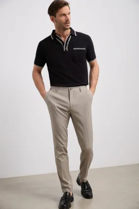 Micro check slim fit pants