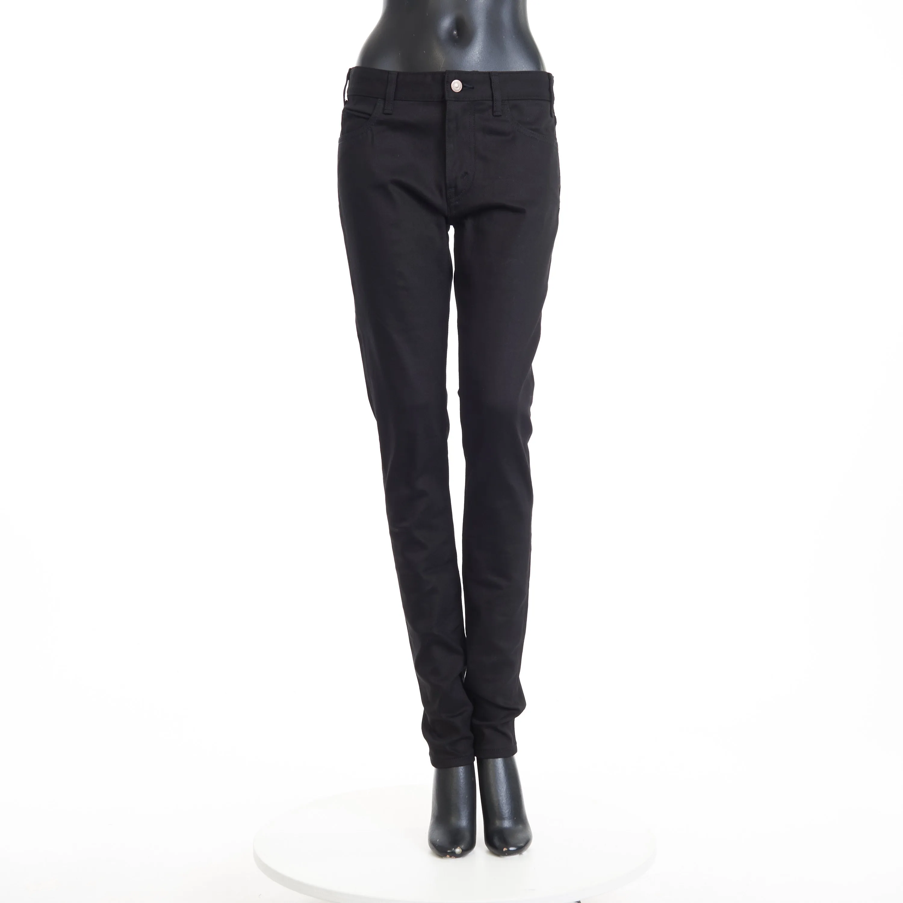 Neo Skinny Mid-rise Jeans In Pure Black Wash Denim