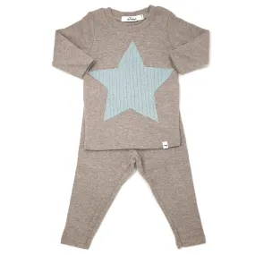 oh baby! Two Piece Set - Fog Star Applique - Mushroom