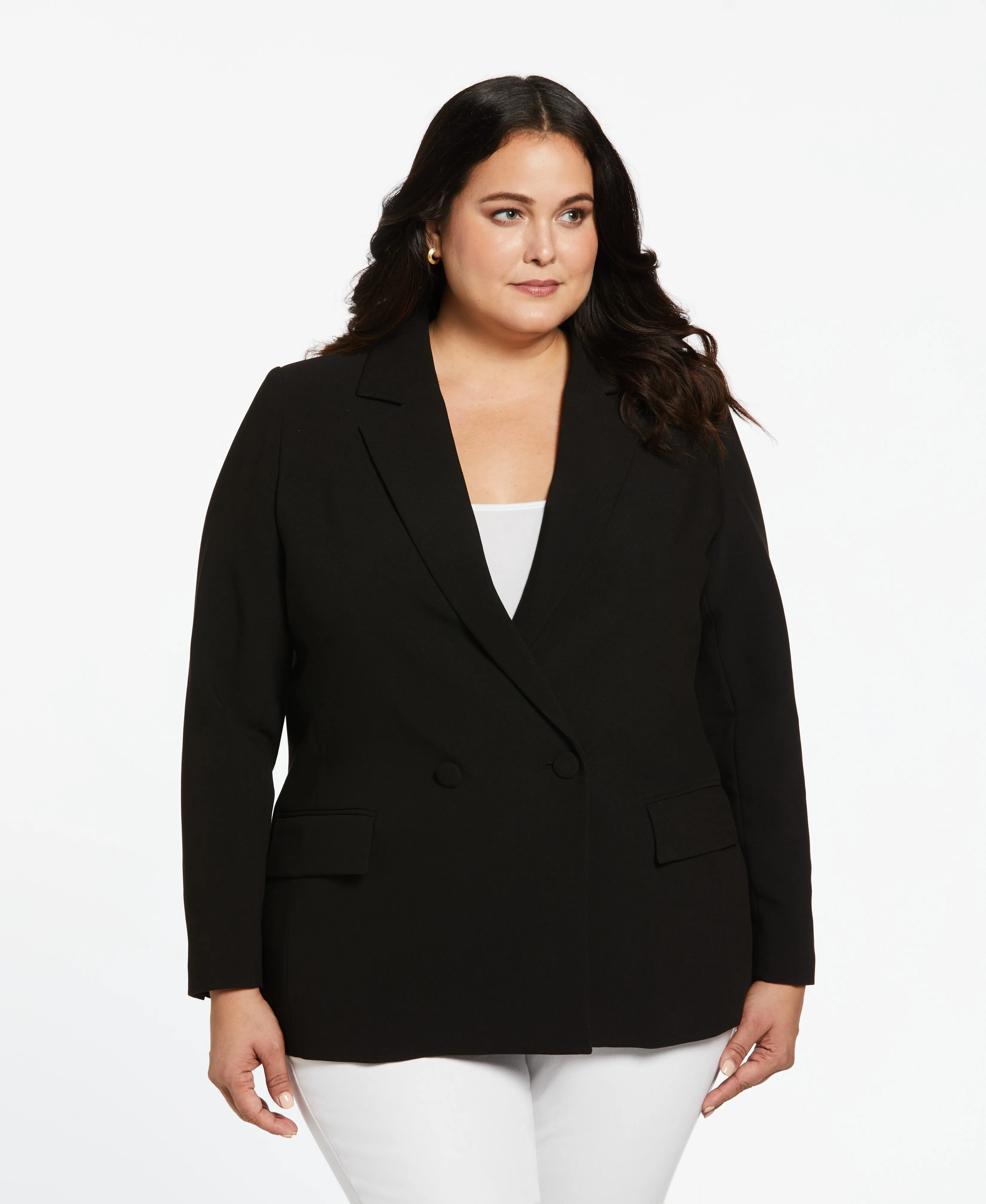 Plus Size Double Breasted Gabardine Suit