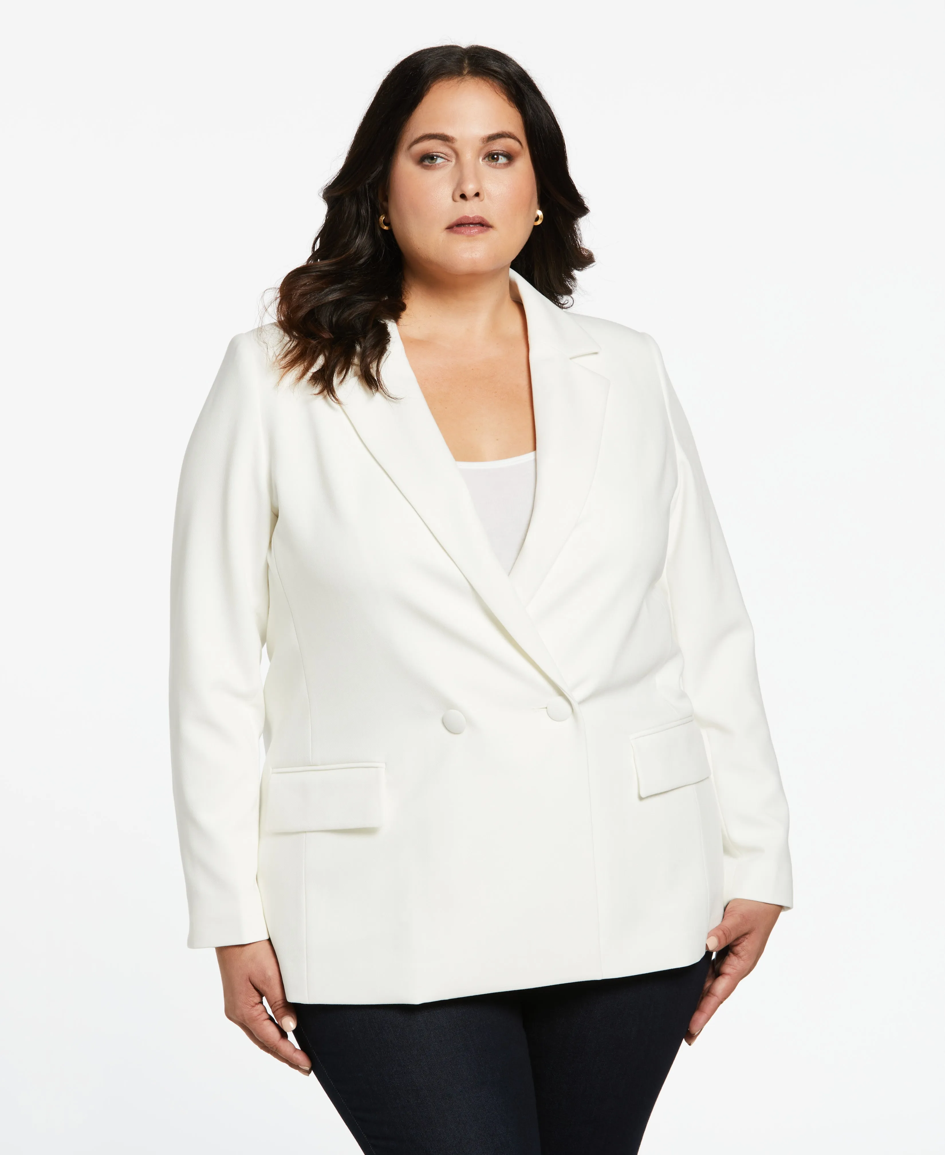 Plus Size Double Breasted Gabardine Suit