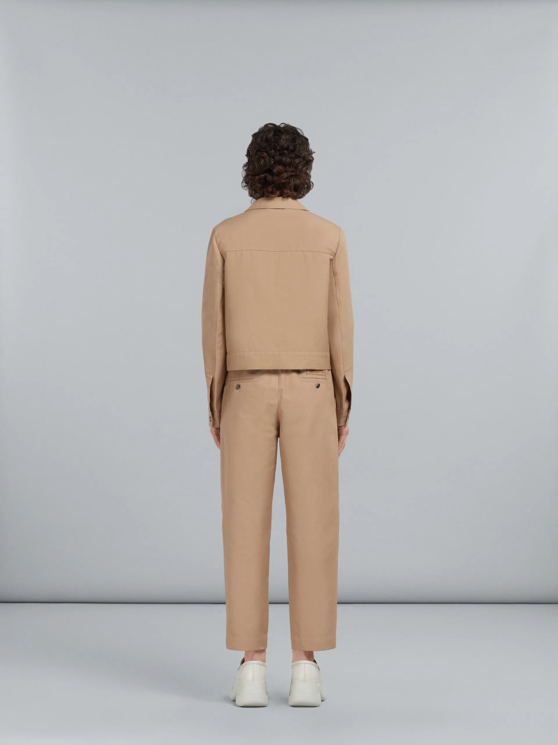 Technical Cotton-Linen Pant in Beige