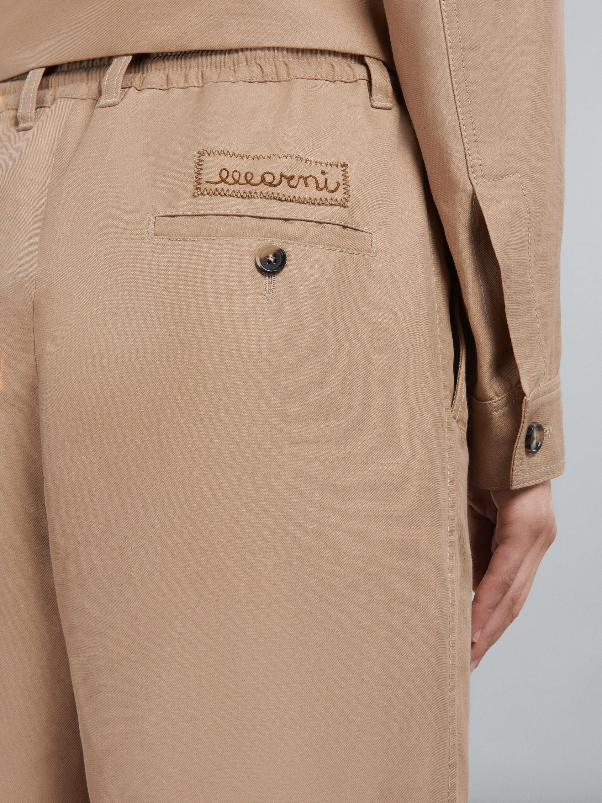 Technical Cotton-Linen Pant in Beige