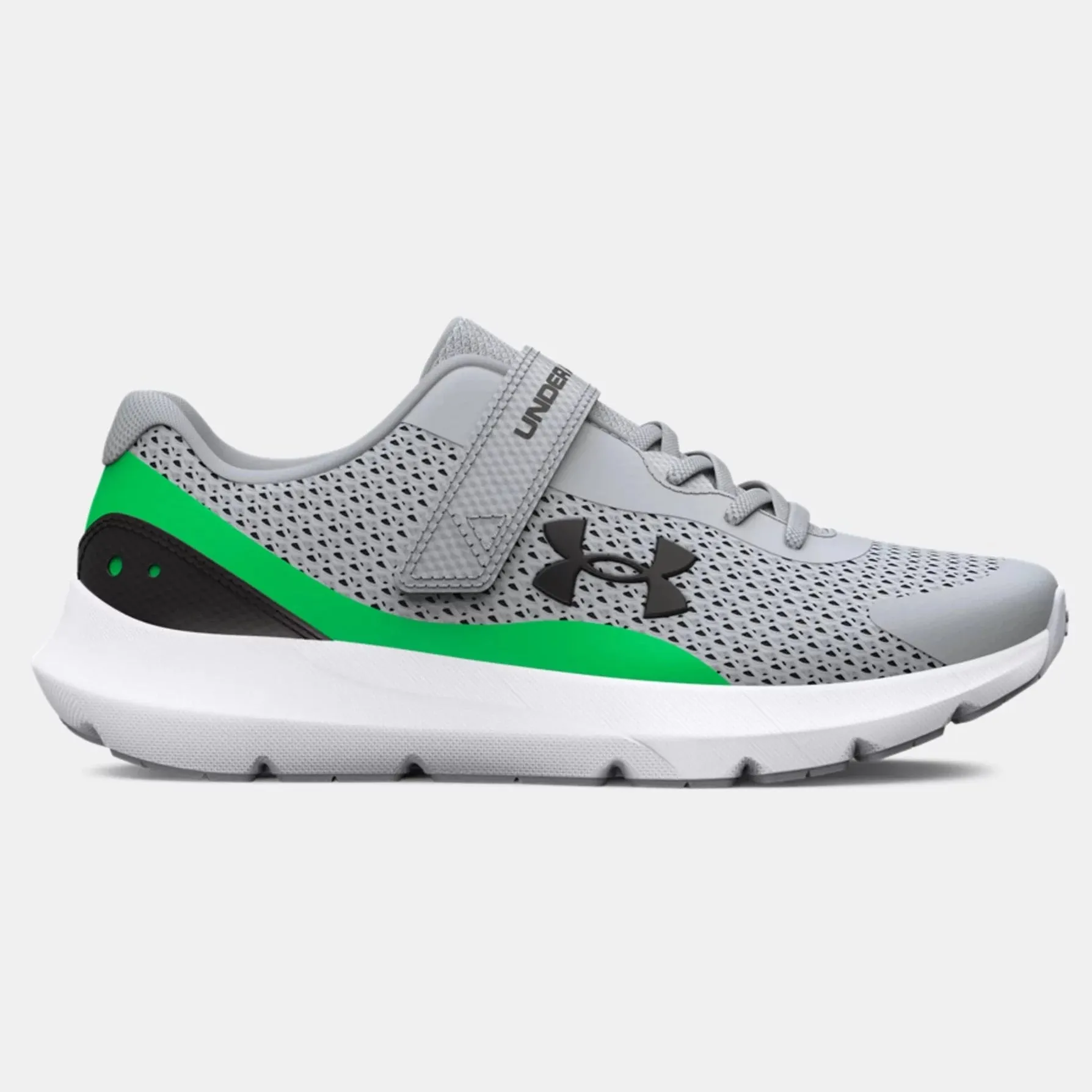 Under Armour Mod Grey/Green Screen/Black Surge 3 A/C Children’s Sneaker